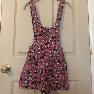 Mickey Mouse pink overalls!